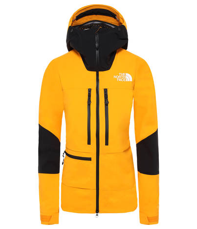 north face black and orange jacket